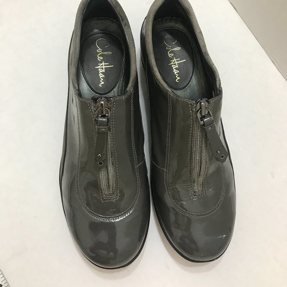 Cole Haan Waterproof Zip Top Patent Leather Slip On - Picture 1 of 5